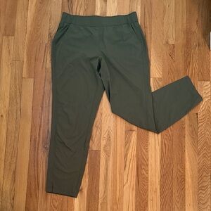 Hiking - Eddie Bauer, Breathable Olive Green Pull-On Slim Leg Pants. Size S
